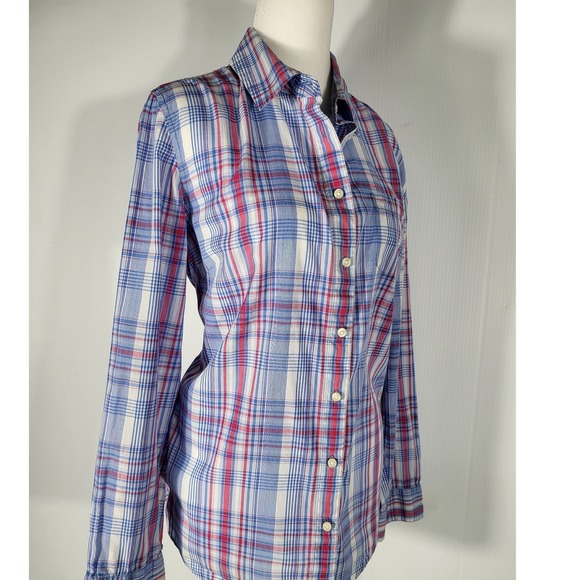 Tommy Hilfiger Plaid Button Down Shirt Classic Fit Long Sleeve Top Size L - Picture 1 of 9